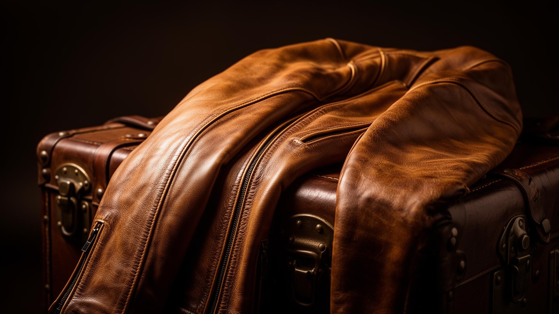 Leather jacket on trunk